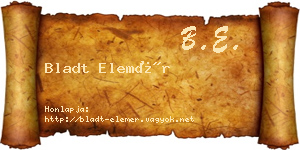 Bladt Elemér névjegykártya