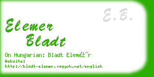 elemer bladt business card